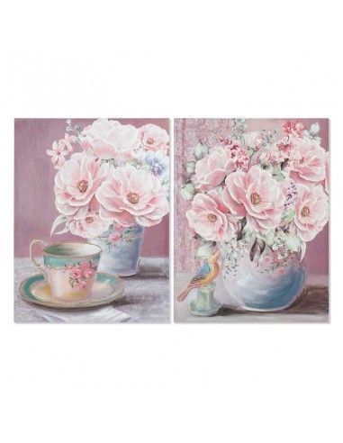 CUADRO FLORES SET DE DOS 70x50