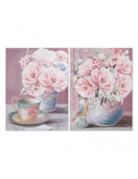 CUADRO FLORES SET DE DOS 70x50