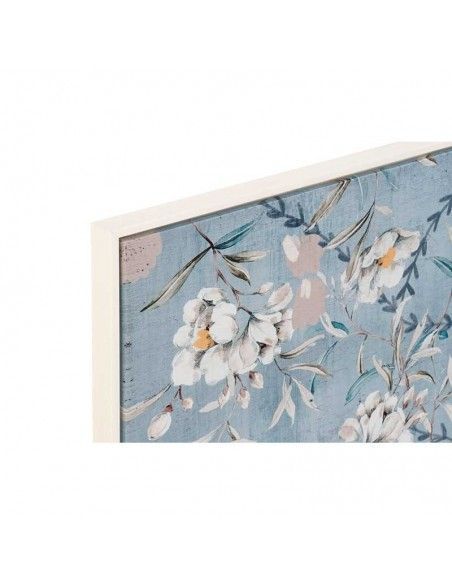 SET DE DOS CUADROS AZUL FLORES BLANCAS 80x60