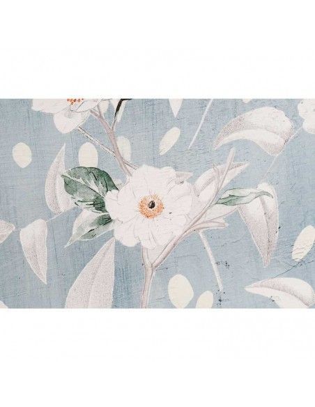 SET DE DOS CUADROS AZUL FLORES BLANCAS 80x60