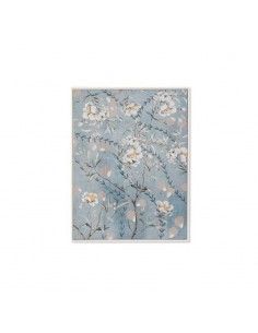 SET DE DOS CUADROS AZUL FLORES BLANCAS 80x60 2