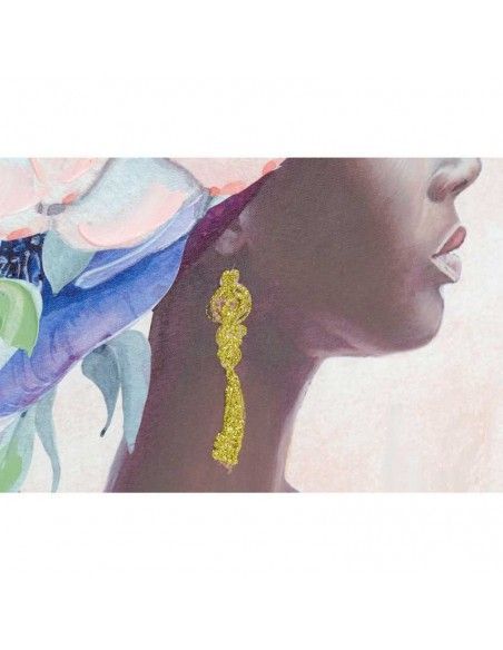 SET CUADRO AFRICANA CON TURBANTE 80X80