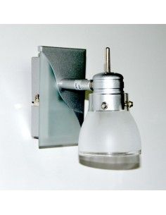 APLIQUE DE PARED INTERIOR ACERO  MATE Y CRISTAL OPAL 2