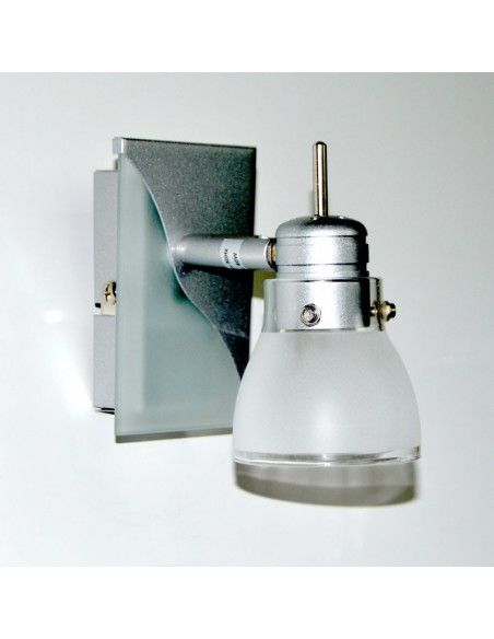 APLIQUE DE PARED INTERIOR ACERO  MATE Y CRISTAL OPAL
