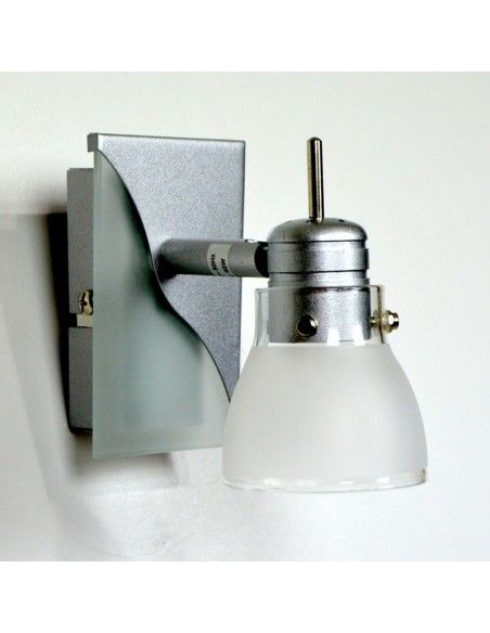 APLIQUE DE PARED INTERIOR ACERO  MATE Y CRISTAL OPAL
