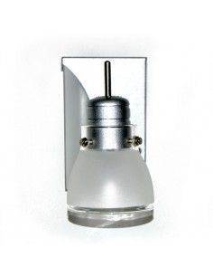 APLIQUE DE PARED INTERIOR ACERO  MATE Y CRISTAL OPAL