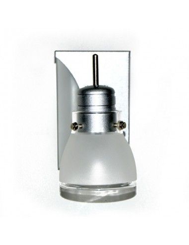 APLIQUE DE PARED INTERIOR ACERO  MATE Y CRISTAL OPAL