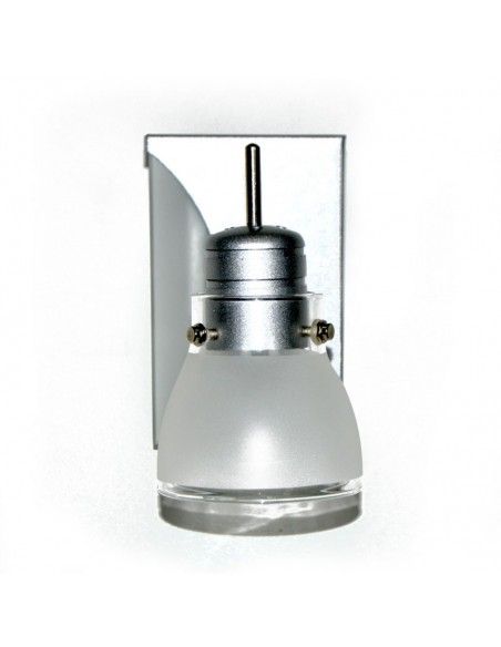 APLIQUE DE PARED INTERIOR ACERO  MATE Y CRISTAL OPAL