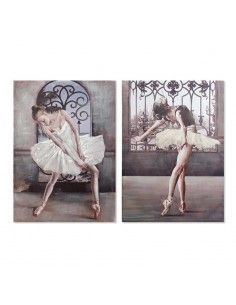 SET CUADROS LIENZO MUJER BAILARINA 100x70