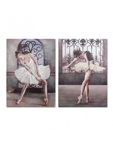 SET CUADROS LIENZO MUJER BAILARINA 100x70