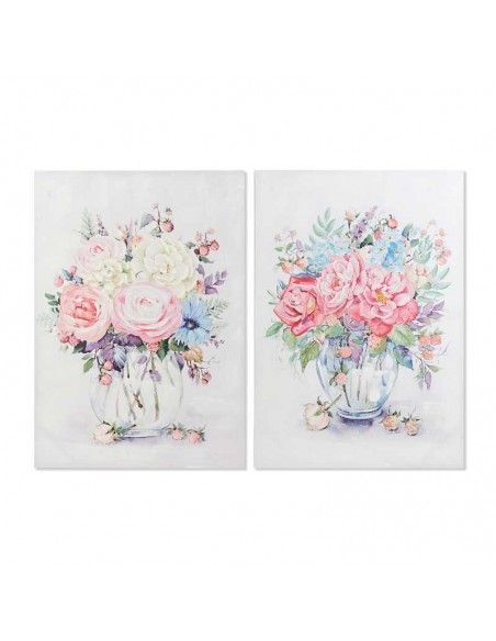 CUADRO FLOR ROSA- BLANCO-ROJO 100x70