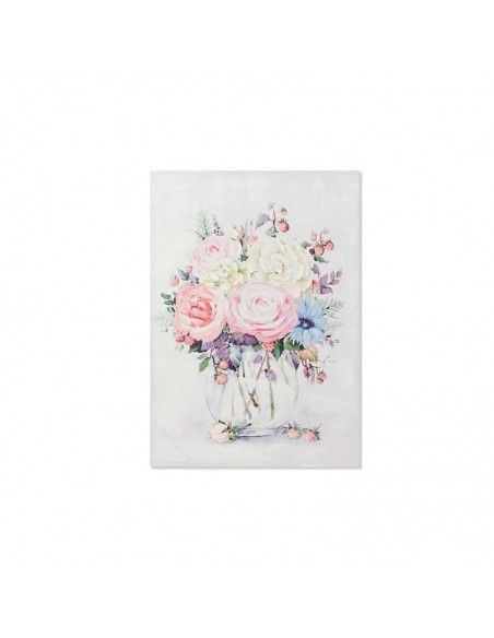 CUADRO FLOR ROSA- BLANCO-ROJO 100x70