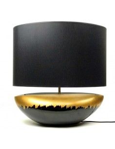 LAMPARA DE SOBREMESA NEGRA-ORO