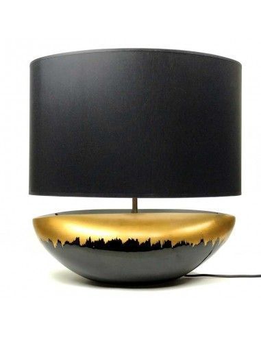 LAMPARA DE SOBREMESA NEGRA-ORO