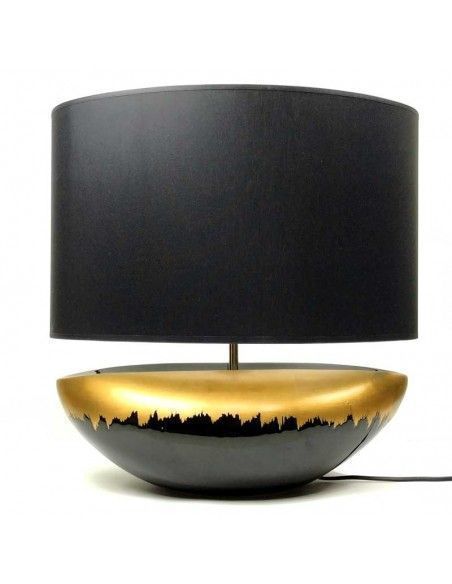 LAMPARA DE SOBREMESA NEGRA-ORO