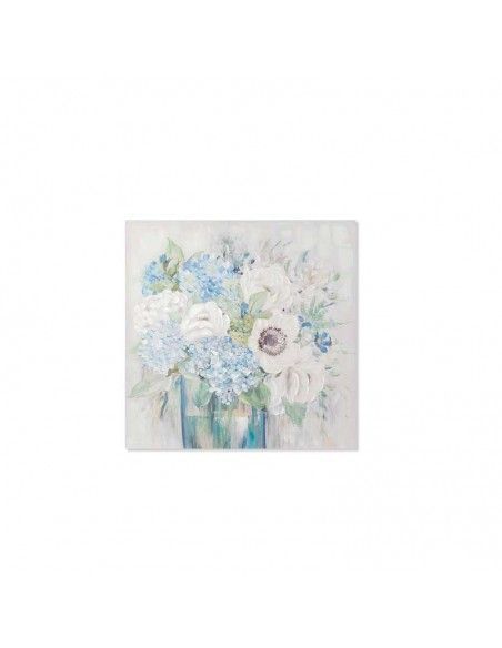 SET DE DOS CUADROS CON FLORES BLANCAS 100x100