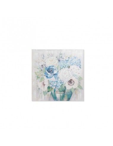SET DE DOS CUADROS CON FLORES BLANCAS 100x100