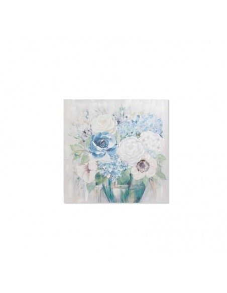 SET DE DOS CUADROS CON FLORES BLANCAS 100x100
