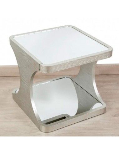 MESA PLATA ESPEJO 50x50