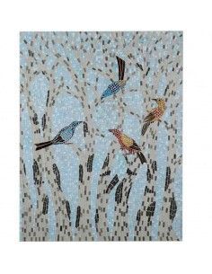 CUADRO PAJAROS DE MOSAICO 90x70