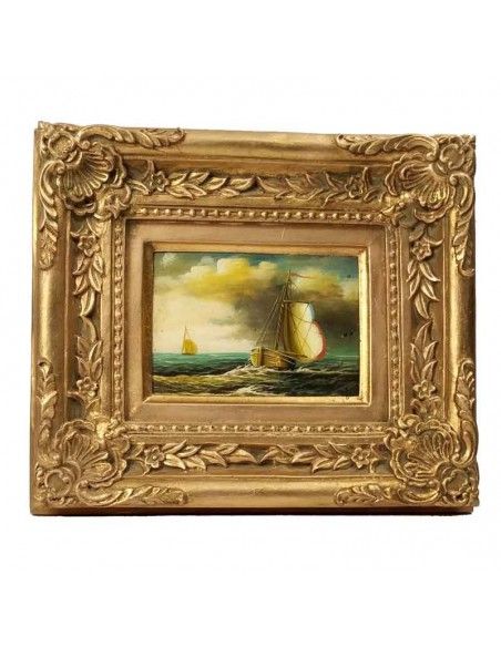 PAREJA DE CUADROS CLASICOS BARCO  o BODEGON 29 X 34