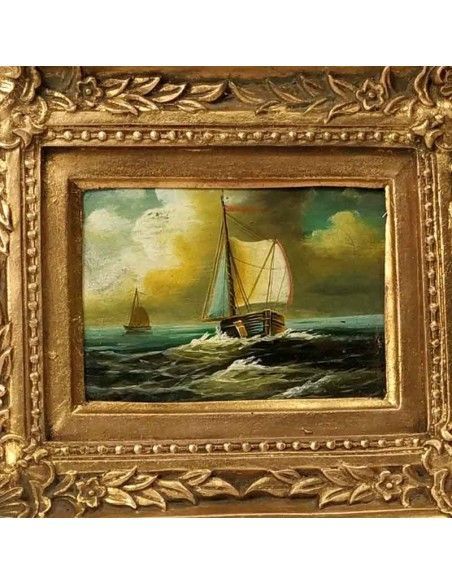 PAREJA DE CUADROS CLASICOS BARCO  o BODEGON 29 X 34