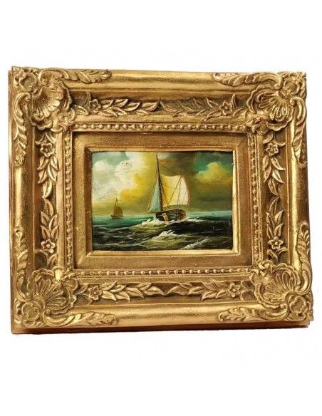PAREJA DE CUADROS CLASICOS BARCO  o BODEGON 29 X 34