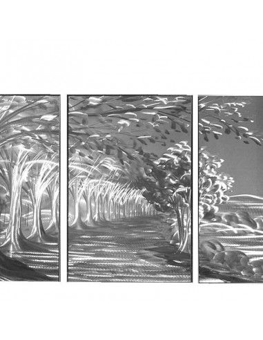 CUADRO ALUMINIO MODERNO CINCO PIEZAS BOSQUE 143x61