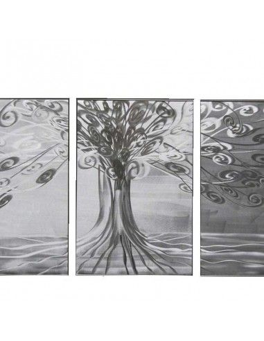 CUADRO ALUMINIO MODERNO CINCO PIEZAS ARBOL 143x61