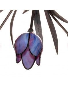 LAMPARA DE TECHO TIFFANY TULIPAN AZUL 2