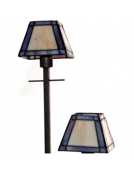 LAMPARA DE PIE FORJA TIFFANY AZUL 173x30