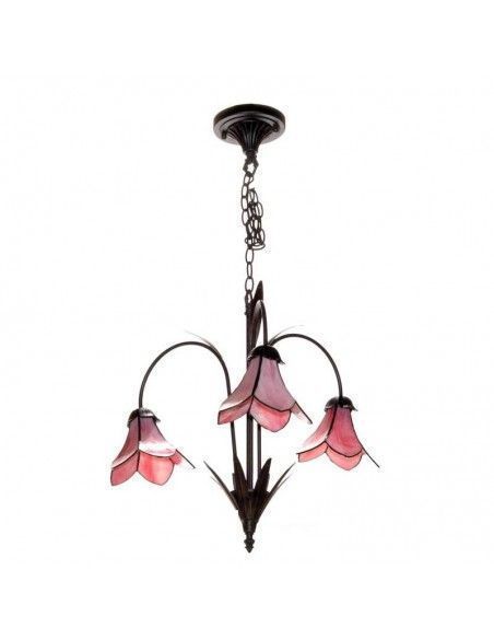LAMPARA DE TECHO DE TRES TIFFANY ROSA GOLD BLACK