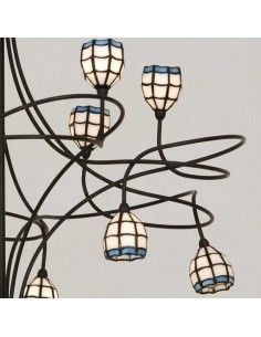 LAMPARA DE TECHO TIFFANY DOCE LUCES 2