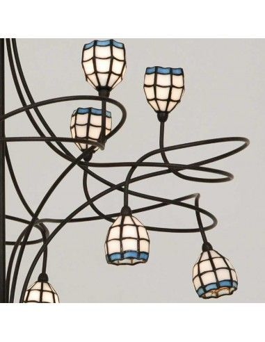 LAMPARA DE TECHO TIFFANY DOCE LUCES