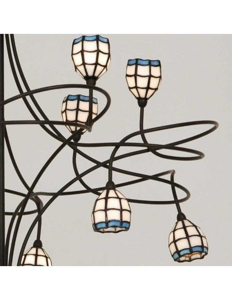 LAMPARA DE TECHO TIFFANY DOCE LUCES