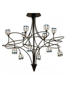LAMPARA DE TECHO TIFFANY DOCE LUCES