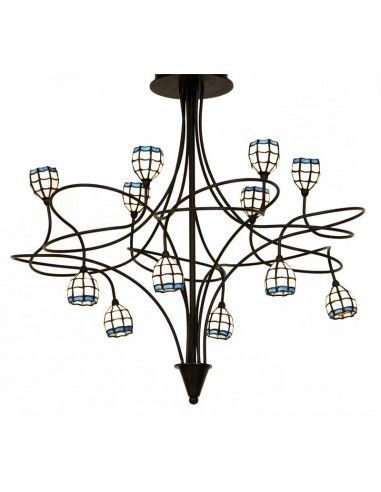 LAMPARA DE TECHO TIFFANY DOCE LUCES
