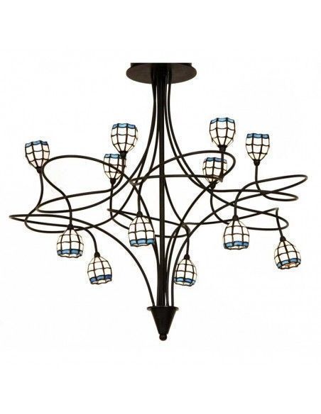 LAMPARA DE TECHO TIFFANY DOCE LUCES