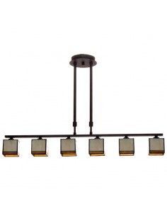 LAMPARA DE TECHO TIFFANY CUADRADO SEIS LUCES