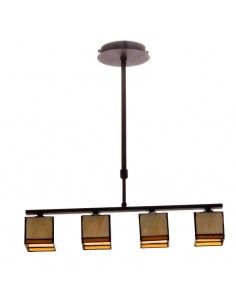 LAMPARA DE TECHO TIFFANY CUADRADO CUATRO LUCES