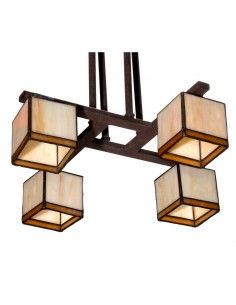 LAMPARA DE TECHO TIFFANY CUADRADO CUATRO LUCES 2