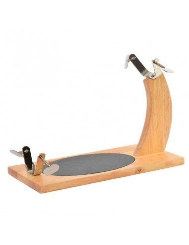 JAMONERO SET 2 PINO PIZARRA 45X20X29 CUCHILLO