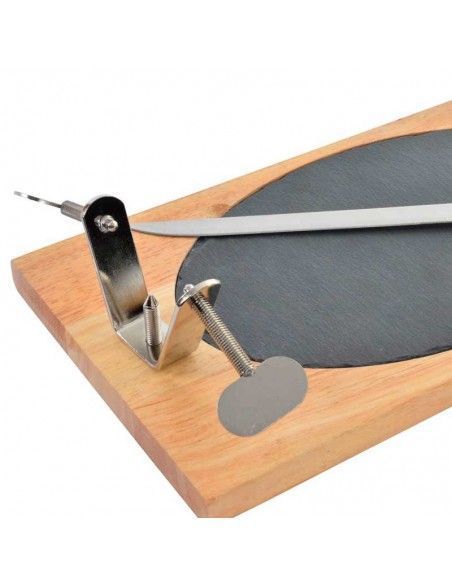 JAMONERO SET 2 PINO PIZARRA 45X20X29 CUCHILLO