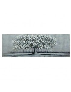 CUADRO EN LIENZO ARBOL DE LA VIDA PLATA 50x150