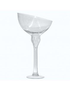 JARRON VIDRIO SILVER CLEAR COPA BASE ALTA 50x27