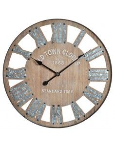 RELOJ DE PARED MADERA Y METAL 60cm 2