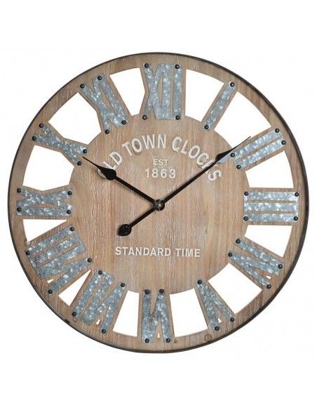 RELOJ DE PARED MADERA Y METAL 60cm