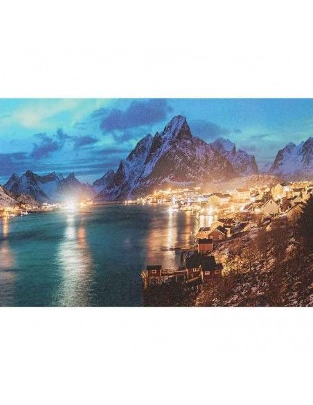 SET DE DOS CUADROS LIENZO DEL MAR CON CIUDAD 56x83