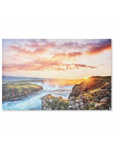 SET DE DOS CUADROS LIENZO DEL MAR CON CIUDAD 56x83