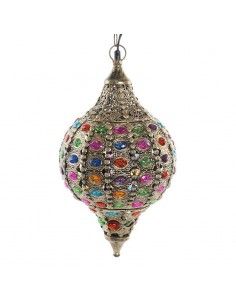 COLGANTE DE TECHO METAL Y VIDRIO MULTICOLOR 45x38